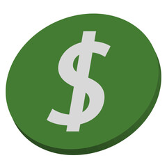 Obraz premium Dollar icon 3D realistic vector