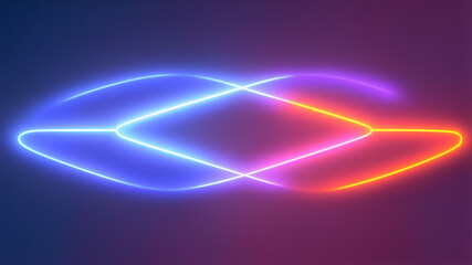 Fototapeta premium Arte Abstracto Neón con Líneas, IA Generativa