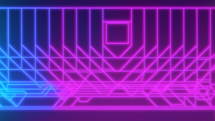 Arte Abstracto Neón con Líneas, IA Generativa