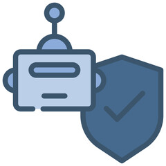 protect security ai robot shield icon filled outline