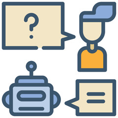 question ai robot ask chat talk icon filled outline