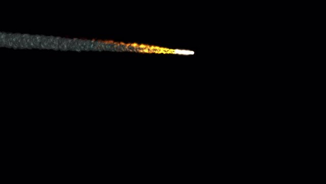 A heavy meteor at medium distance. The shot is 4K and comes with and without an alpha channel