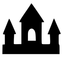 black and white of castle icon shape