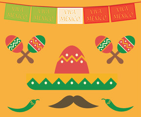 Cinco de mayo ilustración plana mexicana