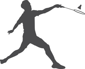 The man player badminton  silhouette 202303007