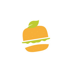 Burger plant vegan logo icon vector design template