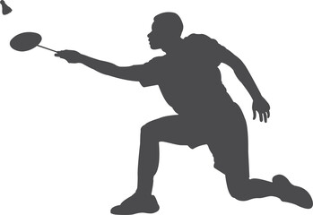 The man player badminton  silhouette 202303009