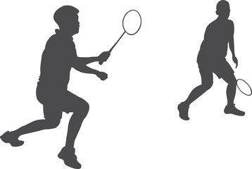 Team player badminton  silhouette 202303012