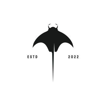 Creative vintage stingray logo vector design template