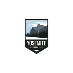 Yosemite National Park logo badge emblem sticker patch vector illustration