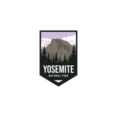Yosemite National Park logo badge emblem sticker patch vector illustration