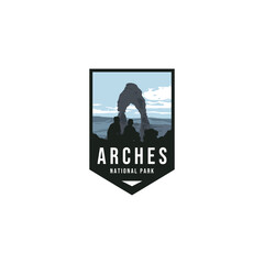 Arches National Park logo badge emblem sticker patch vector illustration