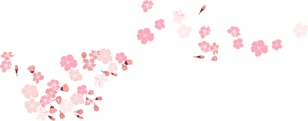 Cherry blossom vector illustration on white isolated.Peach blossom for doodle art on background.Sakura vector for tattoo design.Symbol flower of Japanese.Plum blossom vecor collection.beautiful floral © Umaporn
