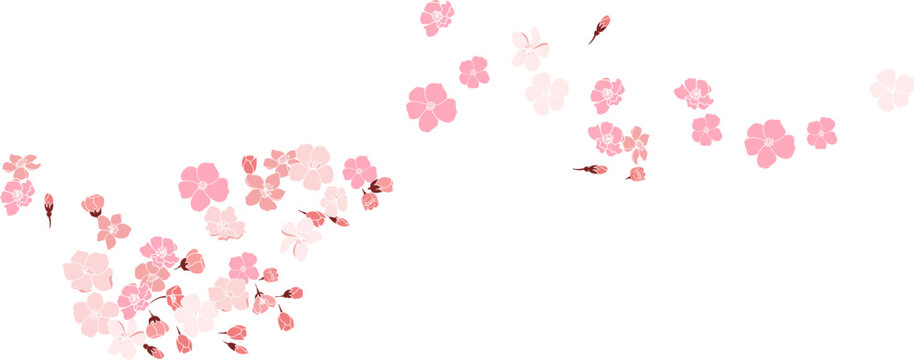 Cherry blossom vector illustration on white isolated.Peach blossom for doodle art on background.Sakura vector for tattoo design.Symbol flower of Japanese.Plum blossom vecor collection.beautiful floral