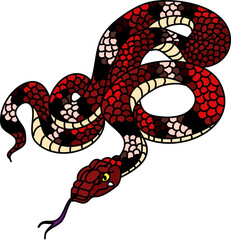 snake cobra tattoo style Cobra vector. king Cobra snake with mouth open.Snake cobra illustration.Traditonal Japanese culture for coloring book on white background.