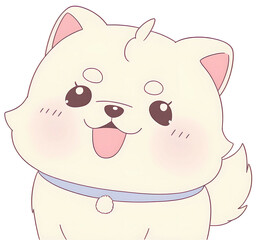 Cute chibi dog png. Generative AI