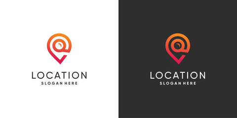 Pin location logo design with creative modern idea