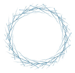 Wreathe with forest twigs. watercolor illustration