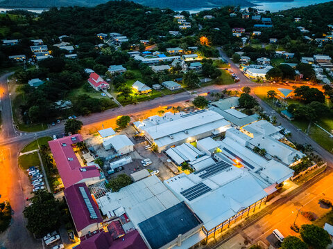 Aerial Night Photo Of Torres Strait, Thursday Island In Queensland