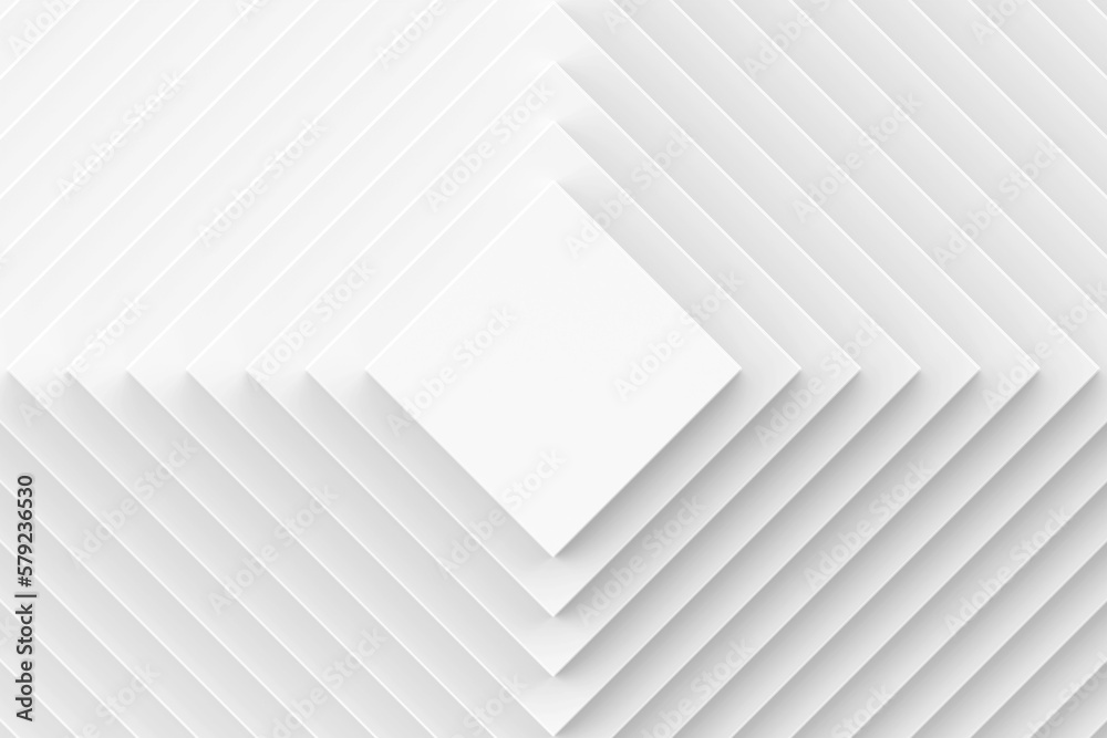 Fototapete 3d render texture with square parts rotation. spiral surface concept. 3d white square. abstract patt