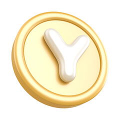 3D Font Gold Letter Y