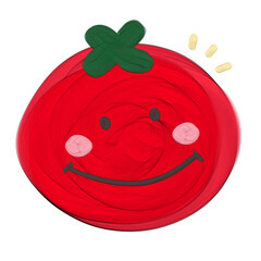 Cute tomato vegetable stationary sticker oil painting