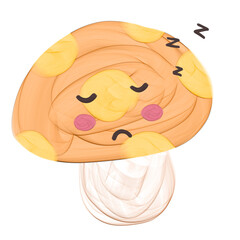 Cute mushroom vegetable stationary sticker oil painting