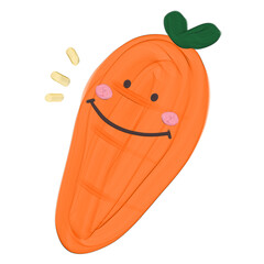 Cute carrot vegetable stationary sticker oil painting