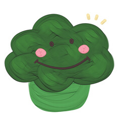 Cute broccoli vegetable stationary sticker oil painting