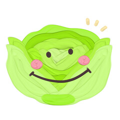 Cute cabbage vegetable stationary sticker oil painting