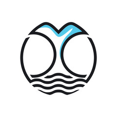 Whale vector logo icon design