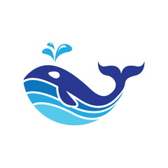 Whale vector logo icon design