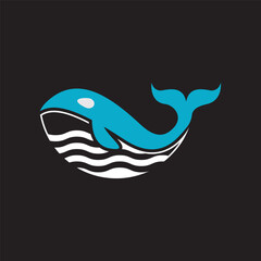 Whale vector logo icon design