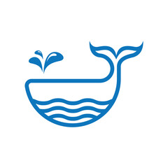 Whale vector logo icon design