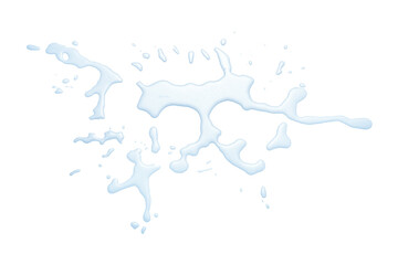 Obraz premium real image, spilled water drop on the floor isolated on white background