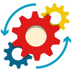 Simple proccess flat icon, procedure and mathod related concept on the white background