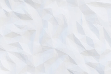 3D Render illustration with white polygon background, crumpled paper.