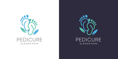 Pedicure logo design with creative abstract concept idea
