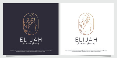 Woman beauty logo design with modern unique concept