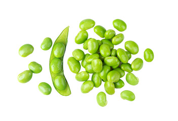 green soybeans seeds isolated on transparent png