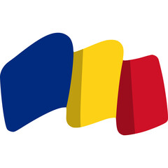 romania waving flag isolated illustration for national event or independence day