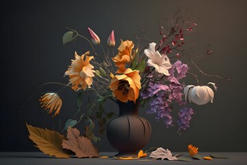 jar flower created using AI Generative Technology