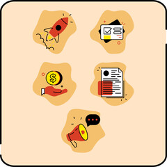 Free vector money trading business icons