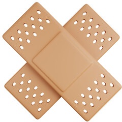 3D Icon Illustration Brown Bandage