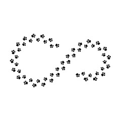 animal footprint infinity icon vector illustration eps 