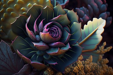 A Cluster of Ornamental Kale: A Kaleidoscope of Colors