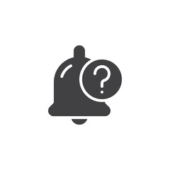 Bell with question mark vector icon