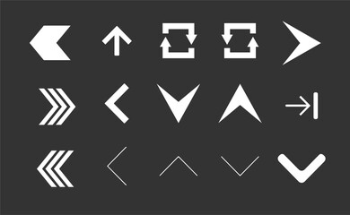 set design arrows icons collection 