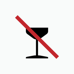 Non Alcohol Icon. No Beer Symbol  -  Vector for Design, Presentation, Website or Apps Elements.    