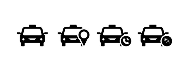 taxi icon vector illustration. car, transport, or vehicle icon. Black style - stock vector.
